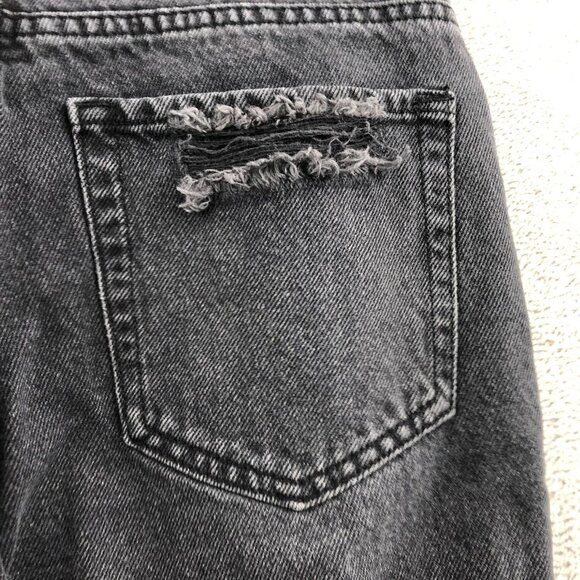 PacSun Womens Jeans Sz 26 Ultra High Rise Slim Skinny Leg Black Denim Distressed - Picture 15 of 16